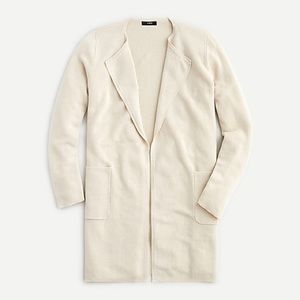 Juliette collarless sweater-blazer in linen blend